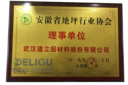 武漢德立固榮獲“安徽省行業(yè)地坪協(xié)會理事單位” 資質(zhì)